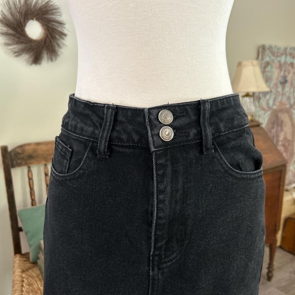 Shein Dazy black denim high waist cropped leg jeans - Picture 2 of 7